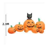 Inflatable Pumpkin with Black Cat Outdoor Inflatable Pumpkin Inflate for Lawn, Garden