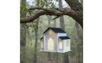 Shaped Solar Bird Feeder Self-Charging Shaped Bird Feeder Decorative Cross Detail Garden Ornament for Backyard