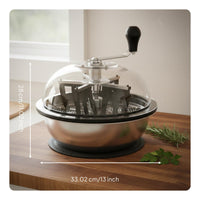 Bowl Trimmer Lightweight and Portable Bowl Leaf Trimmer Clear Top Cover Manual Rotate Cutter for Harvesting, Greenhouse