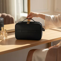 Multi-Compartment Toiletry Bag with Transparent Pouch Soft-Sided Cosmetic Bag with Transparent Pouch Mesh Convenient for Travelers