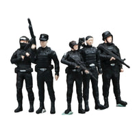 5 Pieces Hand-Painted Police Officer Miniature Figure Miniature Police Figures Detailed Diorama Figure Realistic for Collectors
