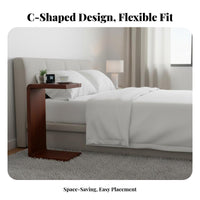 C-Shaped End Table Space-Saving Home Furnishing Multi-Functional for Living Room