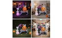 Skeleton Dog with Pumpkin Head Outdoor Inflatable Skeleton Dog Seasonal Outdoor Decoration