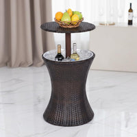 Outdoor Ice Bin Table Weather-resistantResistant Rattan Ice Table Portable