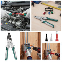8 Pieces Drill-Compatible Wire Stripper with Twisting Attachments Multi-Functional Wire Stripping and Twisting Kit Wear-Resistant Efficient for Electricians, DIYers, Electrical Wiring, Home Improvement, Automotive Repair