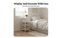 Narrow Rattan Nightstand Space-Saving Side Cabinet Minimalist and design for Students