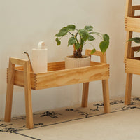 Rectangular Plant Tray with Legs Compact Wooden Plant Stand Decorative Flower Pot Holder for Living Room