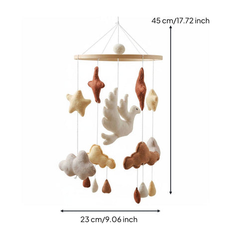 Textile Crib Mobile Handmade Wood Hoop Mobile Nordic Design for Infants