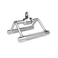Cable Machine Handle with Eyelet Silver Toned metalBar Handle Textured Grip Lat Pulldown Bar for Weightlifters, Strength Training, Home Gym