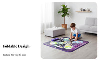 Multiple Difficulty Levels Musical Dance Mat with Voice Amplifier Responsive Pads Kids Electronic Dance Mat Foldable Design for Exercise