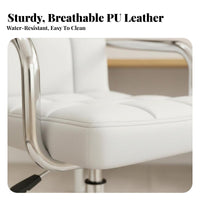 Quilted Rolling Task Chair Ergonomic Backrest Office Furniture for Adults, Women