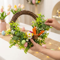 Easter Egg Wreath Lively Colors Artificial Easter Wreath Versatile Colorful Egg Flower Garland for Holiday Decorators, Indoor, Living Room, Fireplace