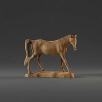 Vintage Horse Sculpture Retro Style Wooden Horse Figurine Elegant Accent Piece Home Decoration for Living Room, Office