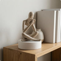 Reading Figurine Pedestal Base Book Figurine Resin for Desk