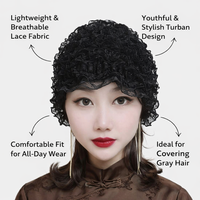 Cancer Headwear Women Chemo Lace Headband Hat, Turban Bandana Cap, Elastic Adjustable Lightweight Thin for Seniors