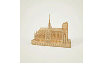 Gothic Cathedral Model Architectural Cathedral Model with Base Miniature 3D Wooden Puzzle for Adults, Hobbyists, Shelf, Desk, Study Room
