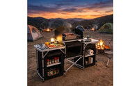 Field Kitchen Setup Table Carrying Bag Outdoor & Cooking Table Quick Setup Portable Cooking Area for Campers