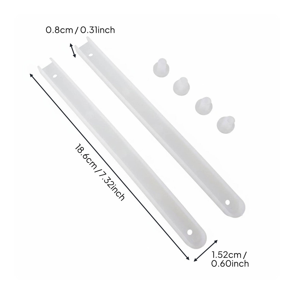Plastic Drawer Slide Includes Mounting Screws White Drawer Runner
