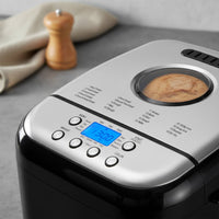 Multifunctional Automatic Bread Creator LCD Display Automatic Bread Machine Large Viewing Window Flour Mixture Kneading Machine Food-Grade Materials for Home Bakers