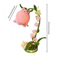 DIY Lily of the Valley Lamp Kit tube Cleaner Floral Luminaire Light House Decoration for Crafters, Girls, Bedroom