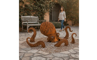 Rust-Toned Sea Creature Garden Stake Handmade Metal Sea Creature Sculpture Decorative Yard Art Stake Rustic for Gardeners, Homeowners, Flower Bed, Patio