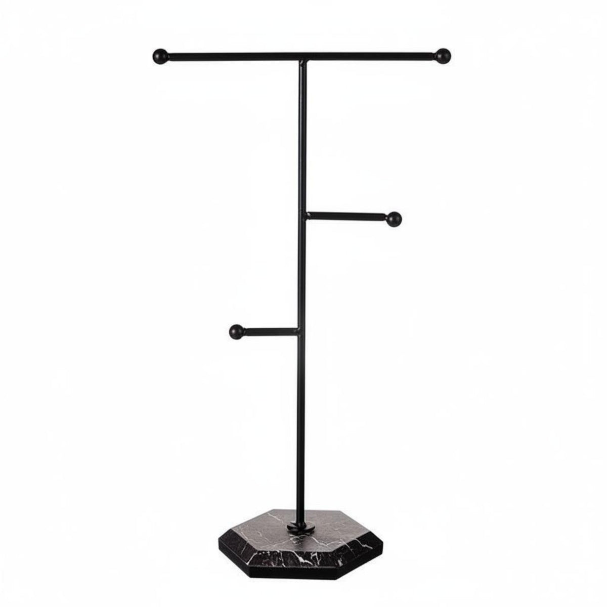 Jewelry Stand with Marble Base Vertical Necklace Holder Stand Stable Necklace Holder with Marble Base for Bedside Table