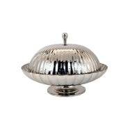 Large Stainless Steel Fruit Bowl and Snack Tray in Modern Minimalist Style