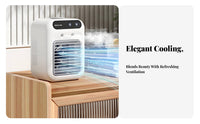 Rechargeable USB Misting Fan Adjustable Airflow Mini Air Conditioner Fan Quiet Operation for Students, Office Workers, Dorm Room, Bedroom