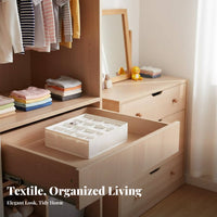 3 Pieces Underwear Compartment Box Set cleanable Drawer Organizer Foldable