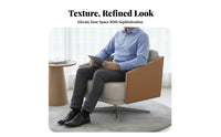 Minimalist design Upholstered rotating Armchair Modern Design Lounge Chair Stylish contour Seating Furniture Curved Backrest for Interior Designers, Business Owners, Hotel Lobby, Reception Area, Living Room, Bedroom