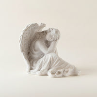 Resting Angel Figurine Vintage Angel Statue Resin Cherub Statue White for Photographers