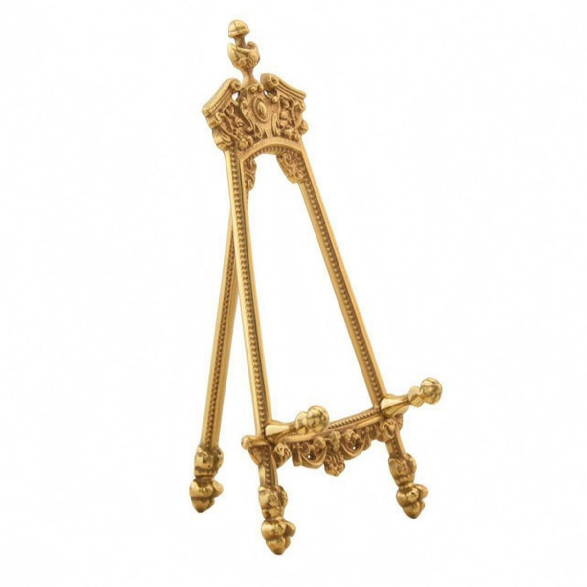 Crown Top Plate Holder Ornate Brass Plate Stand Decorative Support Bar