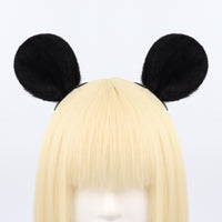 Handmade Plush Cartoon Mouse Ears and Tail Set with Headband