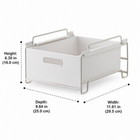 Steel Drawer Organiser, Stackable Drawer Unit for Cabinet Storage, Modern Minimalist Parts Organiser, Matte White Tool Drawer Organiser