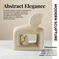Modern Ceramic Statue for Desk, Abstract Art Sculpture Home Decor, Couple Sculpture Living Room Bedr - Image 6