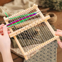 Small Weaving Loom Kit Easy to Assemble Wooden Lap Loom for Beginners, Kids
