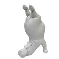 Resin Hippo Statue Smooth Finish Hippopotamus Figurine Decorative Home Decoration for Gym