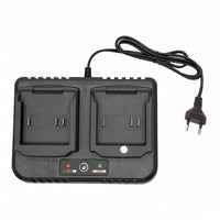 Twin Battery Charger Corded Twin Channel Charger Electronics Accessory Black Rounded Shape