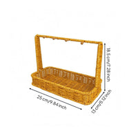 Tabletop Key Rack Openwork Handwoven Rattan Tray Compact
