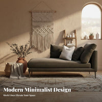 Modern Minimalist design Upholstered Chaise Lounge Nordic Inspired Single Sofa Elegant outline Living Room Seating pillowyLike Comfort for Interior Designers, Hotel Managers, Bedroom, Lounging, resting, perusing