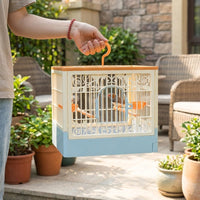 Portable Bird Cage and Pet Bird Cage for Travel, Lightweight 1 Tier Design, Outdoor Mobile Bird Cage for Birds, No Wheels