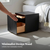 Slim Side Table Minimalist Design Box-Frame End Table Hidden Storage Modern aesthetic for Apartment Dwellers, Students