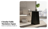 2 Pieces Round Nesting Coffee Tables Space Saving Round Nesting Table Set Easy to Clean Food-Safe Surface for Bedroom, Office