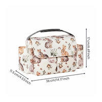 Removable Divider Baby Stroller Organizer Bag Strap Fastenings Stroller Organizer Bag Side Pockets Flap-Top