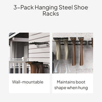 Wall-Mounted Foldable Boot Rack, Carbon Steel, Space Saving