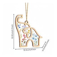 Wooden Elephant Hanging Ornament Rustic Charm Elephant Wood Ornament Handcrafted Gift Decor for Friends