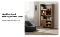 Large Capacity Unobstructedstanding Bookcase with Drawers Strong Load-Bearing Multi-Compartment Storage Unit Stable Structure Bookshelf Sturdy and Long-Lasting for Students, Book Lovers, Homeowners, Study Room, Bedroom