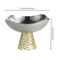 Pedestal Bowl Gold-Tone Serving Bowl with Pedestal Lattice-Style