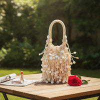 Handwoven Seashell Bag Beach Boho Handbag Woven for Women