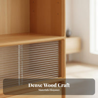 Tall Sliding Door Storage Shelf Allergen-Resistantresistant Storage Furniture Space-Saving Design Adjustable Shelves